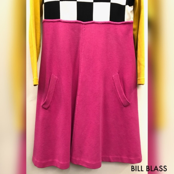 SOLD! BILL BLASS Pop Art Turtle Neck 80's Dress - Picture 6 of 7